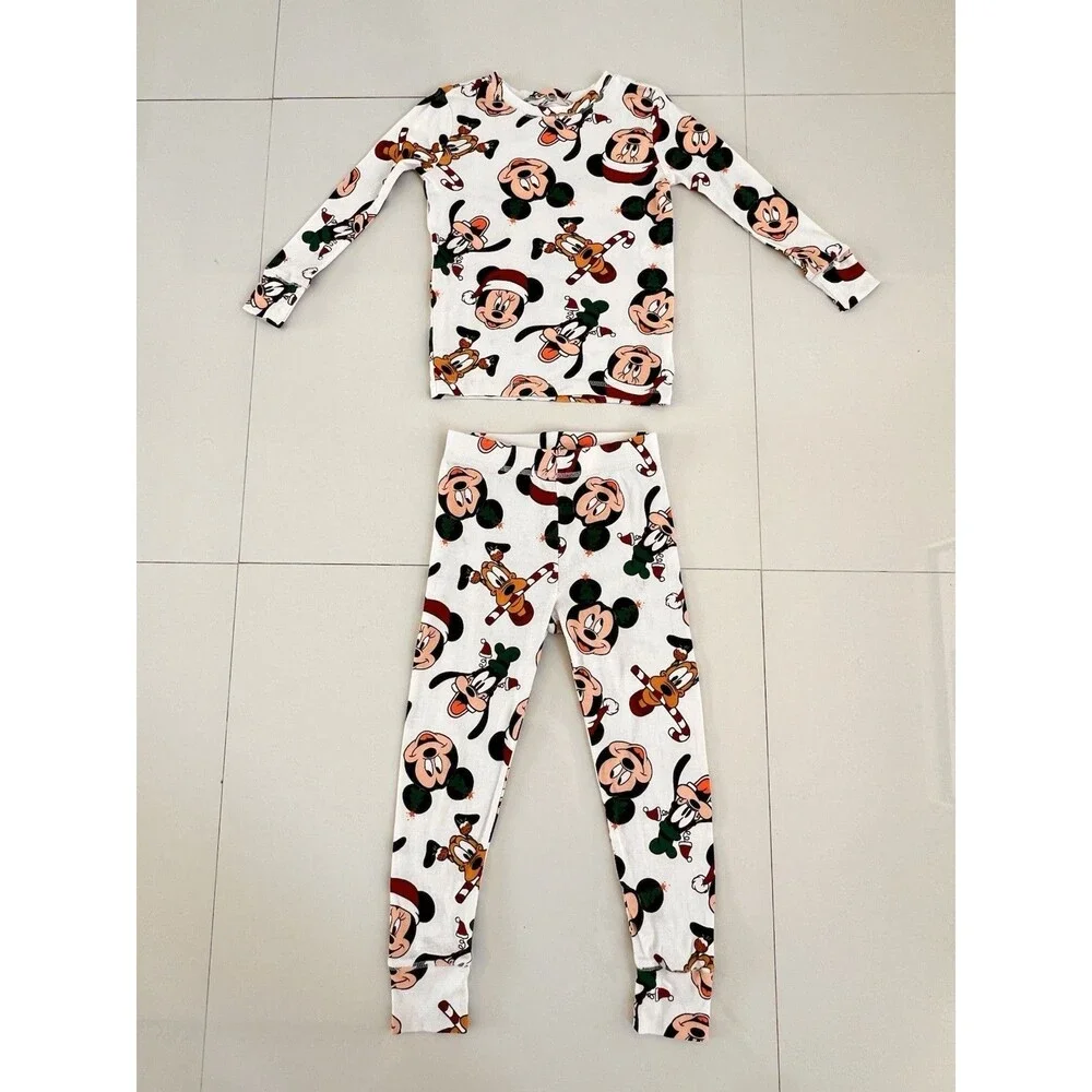 GAP Kids Disney Holiday Christmas Pajama Set Size 6 Organic Cotton Mickey Minnie
